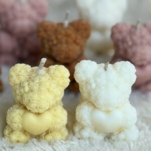Μίνι rose bear από φυτικό κερί σόγιας