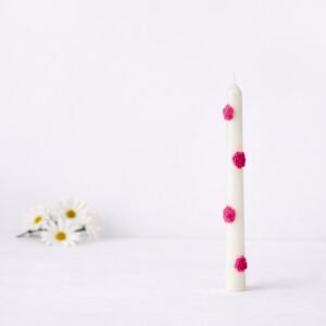 Λαμπάδα με φούξια τριαντάφυλλα