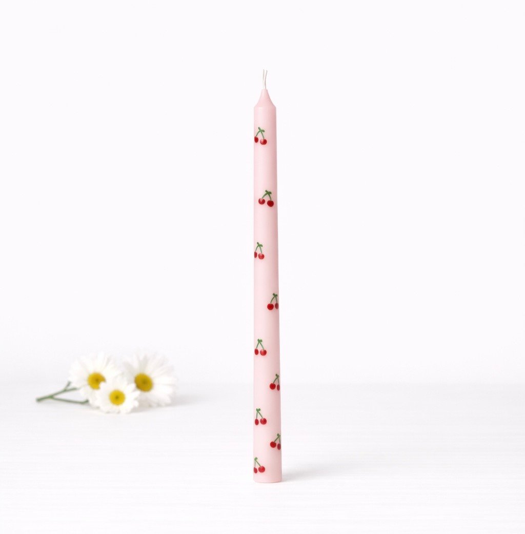 Λαμπάδα pink με κερασάκια