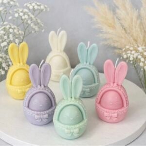 Λαγουδάκι σε Καλαθάκι –  Διακοσμητικό Κερί Σόγιας