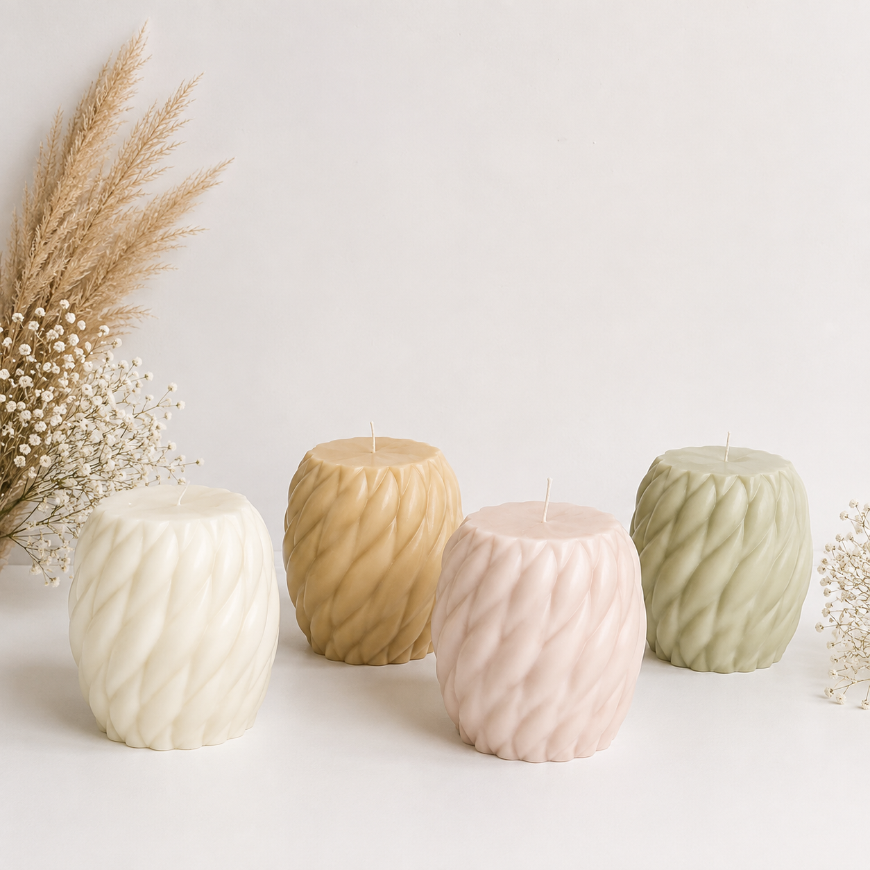 Twist Pillar Candle XL– Διακοσμητικό Κερί Σόγιας